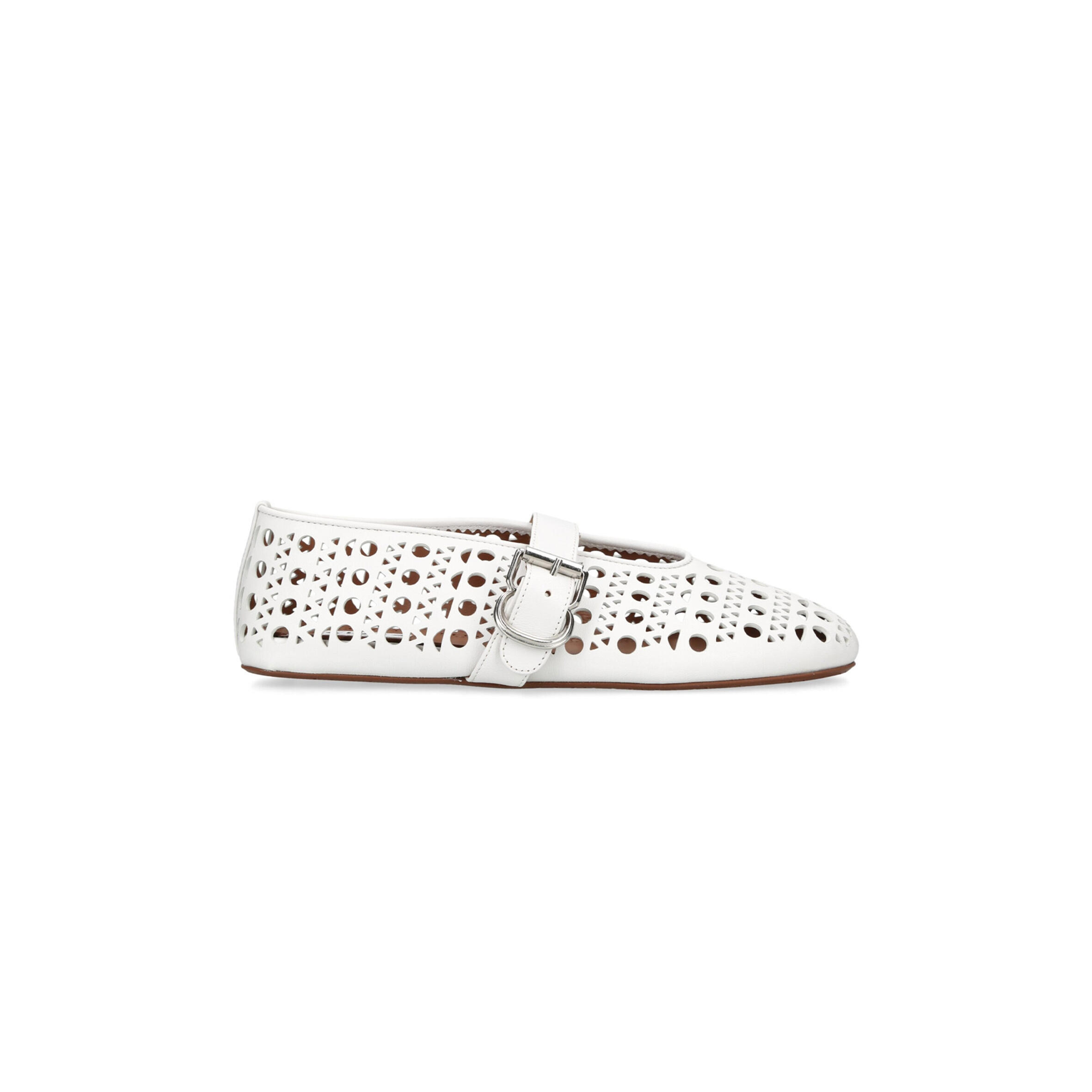 ALAÏA LEATHER VIENNE BALLET FLATS AA3A029CK216LE